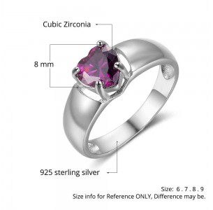 Birthstone Ring, Sterling Silver Personalized Engravable Ring JEWJORI102732